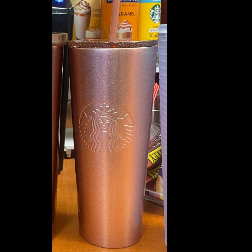 Starbucks Rose Gold glitter holiday Cup